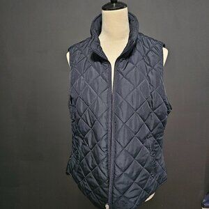 Leslie Fay Sport Black Quilted Vest Size M